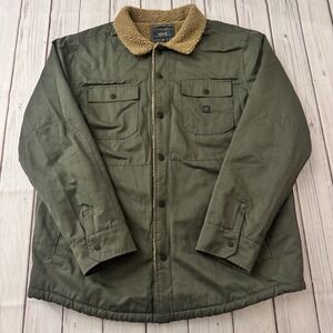 Roark Hebrides Army Green Sherpa Lined Snap Front Jacket Men's Size XL Outdoors